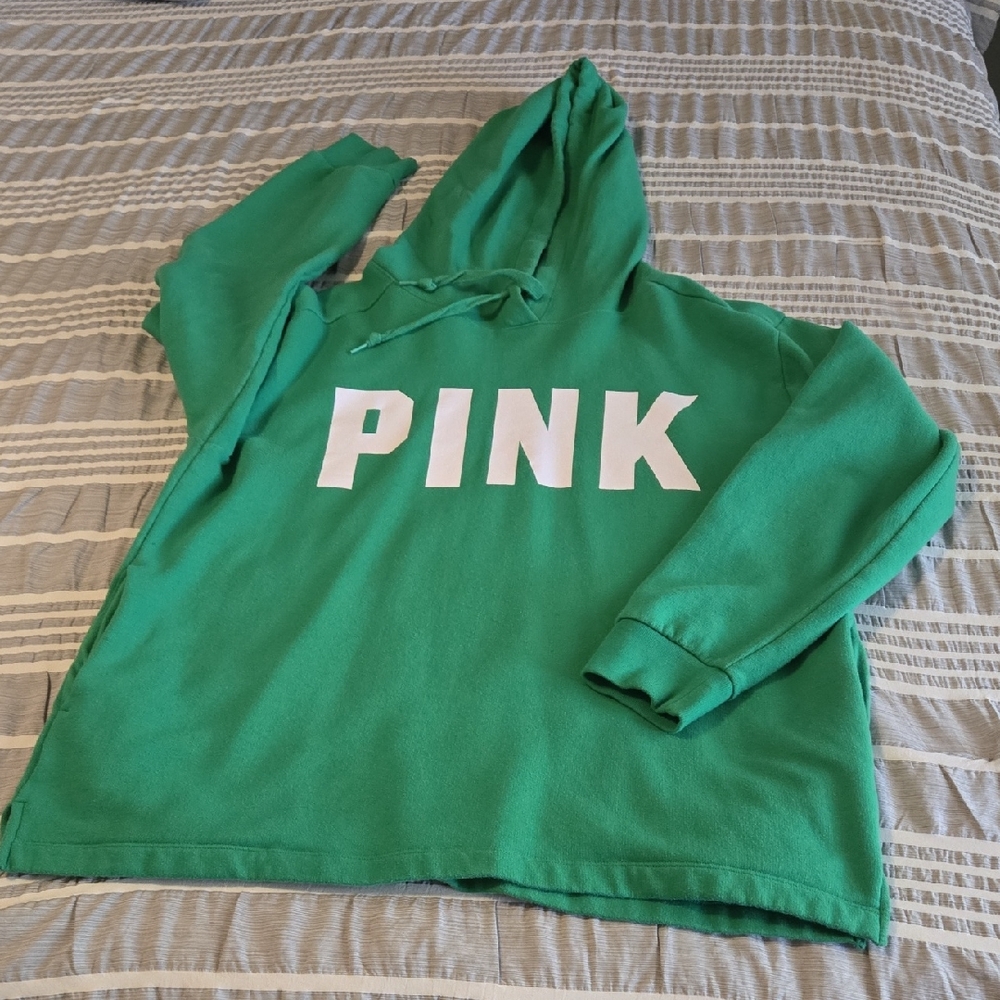 PINK Victoria's Secret Green Crew Neck Sweater
